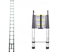 Échelles télescopiques aluminium Fioren - 500cm - échelle pliante avec pieds antidérapants - rallonge multifonctionnelle - échelle droite pour grenier