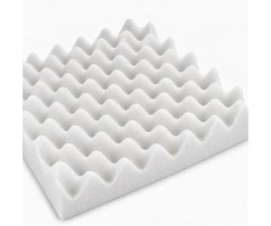 Echo Shield Wave Lot de 40 panneaux acoustiques en mousse polyuréthane 1000 x 1000 mm Épaisseur 30 mm Couverture totale 40 m² Blanc