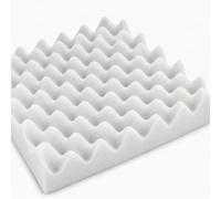 Echo Shield Wave Lot de 52 panneaux acoustiques en mousse polyuréthane 1000 x 1000 mm Épaisseur 20 mm Couverture totale 52 m² Blanc