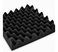 Echo Shield Wave Lot de 52 panneaux acoustiques en mousse polyuréthane 1000 x 1000 mm Épaisseur 20 mm Couverture totale 52 m² Noir
