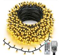 echosari Guirlande lumineuse d'extérieur extra longue de 400 LED, à brancher avec prise de 20 m, avec minuterie, télécommande, étanche, éclairage de Noël pour jardin, arbres, mariage