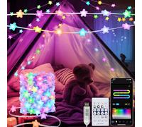 echosari Smart Star Guirlande lumineuse RVB à puce intégrée 66 LED avec application et télécommande Synchronisation de la musique et micro pour chambre à coucher, jardin, fête, mariage 10 m