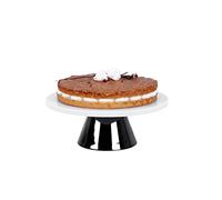 ECHTWERK Assiette à gâteau élégante en marbre avec support pour pâtisserie pour servir des aliments, des fruits, du fromage et des desserts, pour fête ou mariage, édition noire, Ø 30 cm