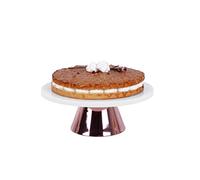 ECHTWERK Assiette à gâteau élégante en marbre avec support pour pâtisserie pour servir des aliments, des fruits, du fromage et des desserts, pour fête ou mariage, édition cuivre, Ø 30 cm