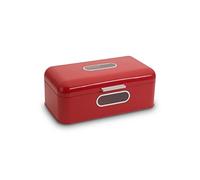 Echtwerk Boîte à pain rétro en métal Boîte de rangement peu encombrante avec fenêtre de visualisation - Rouge - 42,5 x 23,8 x 17 cm