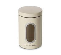 ECHTWERK Boîte de conservation en métal 1,4 L avec fenêtre et couvercle hermétique, 1 pièce, boîte alimentaire pour farine sucre céréales thé, crème
