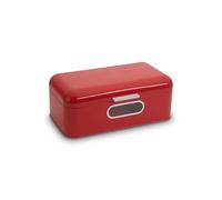 ECHTWERK Corbeille à pain élégante, rétro en métal avec fenêtre, peu encombrante, rouge, 42 x 23 x 16,5 cm, blanc, 42 x 23 x 16 x 16,5 cm