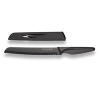 ECHTWERK Couteau à éplucher EW-SS-0150 BlackSteel, Couteau de Cuisine, Lame en Acier Inoxydable env. 9 cm, Noir, Couteau à Pain - 20cm