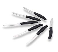 ECHTWERK Couteau à pain, couteau pratique pour le petit déjeuner, 6 pièces, en acier inoxydable avec bord dentelé, convient aux petits pains, baguettes et pâtisseries