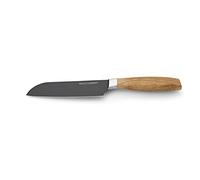 ECHTWERK Couteau Santoku en acier de haute qualité, couteau de cuisine, couteau multi-usages, acier spécial, manche en bois d'acacia, longueur de la lame : 15 cm, Black-Edition