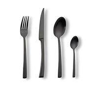 ECHTWERK Couverts Avelino, Black Edition, 16 pièces, Couverts pour 4 personnes, Acier inoxydable 18/10, satiné, Set de couverts, pour la table, Décoration de table pour mariages & fêtes