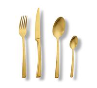 ECHTWERK Couverts de table Avelino, Gold Edition, 16 pièces, Couverts pour 4 personnes, Acier inoxydable 18/10, satiné, Set de couverts, pour la table, Décoration de table pour mariages