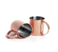 ECHTWERK Ensemble de 2 gobelets en cuivre, verres incassables en acier inoxydable, set de cocktail, pour le gin, la bière et les boissons froides, édition cuivre, 1000 ml
