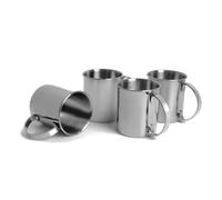ECHTWERK Ensemble de 4 gobelets en cuivre, verres en acier inoxydable incassables, verres à cocktail parfaits pour le gin, la bière et les boissons froides, édition Argent, 1000 ml