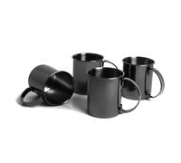 ECHTWERK Ensemble de 4 gobelets en cuivre, verres incassables en acier inoxydable, set de cocktail, pour le gin, la bière et les boissons froides, Black-Edition, 1000 ml
