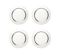 ECHTWERK Ensemble de 4 sous-assiettes/assiettes de service 'Shiny' en acier inoxydable, Édition Argent, Ø 33,2 cm