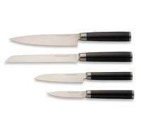 ECHTWERK Ensemble de couteaux damassés, 4 pièces, couteau de chef/de cuisine, petit couteau Santoku/couteau japonais, couteau à éplucher/légumes, couteau à pain à lame crantée