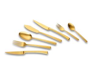 ECHTWERK EW-BS-0510G Couverts Avelino-Dorés, pour jusqu'à 6 personnes, 42 pièces, Acier inoxydable, Argent, 24.5 x 34.5 x 6.5 cm, Or