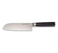ECHTWERK EW-DM-0360 Couteau Damas Couteau Santoku, Couteau de Chef, Lame env. 18 cm, Manche en Bois, Couteau de Cuisine, argenté