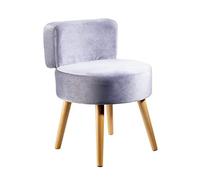 ECHTWERK Fauteuil, Bois, Dossier Haut, Pieds en Bois, Gris, 44 x 44 x 58 cm