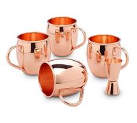 ECHTWERK Lot de 4 gobelets en cuivre de 500 ml, 1 Jigger 2 cl / 4 rgenté