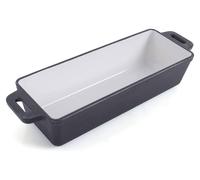 ECHTWERK Moule à pain/à gratin en fonte, cocotte sans couvercle, moule à cake, boîte à pain traditionnelle avec revêtement émaillé, adapté aux fours, grills, barbecues et cuisinières à induction, 1,5