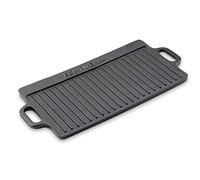 ECHTWERK Plaque à griller BIG 50,5 × 23 × 1,5 cm en fonte avec 2 poignées et revêtement émaillé, Poêle à griller/Plaque à griller pour foyer, Place de gril, Feu de camp, Four ou Cuisinière