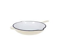 ECHTWERK Poêle à frire en fonte avec revêtement émaillé, Poêle à frire avec deux poignées et bec verseur, Convient pour les fours, grills, BBQ et induction, Ø 26,5 cm, Crème