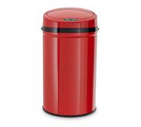 ECHTWERK Poubelle, Poubelle avec capteur, Touchless Poubelle, Poubelle électrique, capteur de Mouvement Infrarouge, Corps en INOX, capacité 30 litres, INOX Rouge
