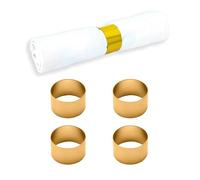 ECHTWERK Rond de Serviette en Acier Inoxydable, Design Circulaire, Porte-Serviettes, Boucles de Serviette, Universel, décoration de Table pour Mariages, Ø 4 cm, édition Or, 4 pièces