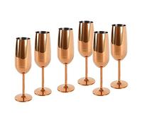 ECHTWERK Service de 6 coupes à champagne en acier inoxydable, édition cuivre, 250 ml, 22,5 x 6,3 cm, EW-CG-1770K
