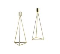 ECHTWERK Set de 2 Bougies Chauffe-Plat/Bougies Modern Big, édition Or, Design géométrique, bougeoir votif pour Le Salon/la Table à Manger, décoration de Table pour Mariage, 9,5 x 9,5 x 24,2 cm