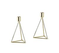 ECHTWERK Set de 2 Bougies Chauffe-Plat/Bougies Modern Small, édition Or, Design géométrique, bougeoir votif pour Le Salon/la Table à Manger, décoration de Table pour Mariage, 9,5 x 9,5 x 16,5 cm
