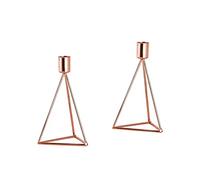 ECHTWERK Set de 2 Bougies Chauffe-Plat/Porte-Bougies Modern Small, édition cuivre, Design géométrique, bougeoir votif pour Le Salon/la Table à Manger, 9,5 x 9,5 x 16,5 cm