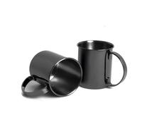 ECHTWERK Set de 2 gobelets en cuivre, verres incassables en acier inoxydable, set de cocktail, verres à cocktail parfaits pour le gin, la bière et les boissons froides, Black-Edition, 1000 ml