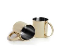 ECHTWERK Set de 2 gobelets en cuivre, verres incassables en acier inoxydable, set de cocktail, verres à cocktail parfaits pour le gin, la bière et les boissons froides, édition or, 1000 ml