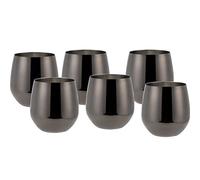 ECHTWERK Set de 6 verres à vin et à eau, acier inoxydable, édition noire, 500 ml, 10 x 9,5 cm, 10 x 9,5 cm
