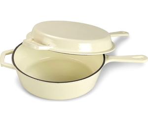 ECHTWERK Set de casserole et poêle en fonte 2 en 1 (crème) -