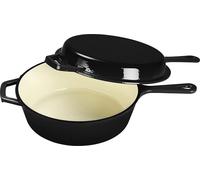 ECHTWERK Set de casserole et poêle en fonte 2 en 1 (noir) -