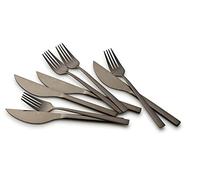 ECHTWERK Set de couverts à pizza, Set de pizzas, Couverts à steak, Couverts 8 pièces pour 4 personnes, Black-Edition, EW-PK-2208S