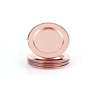 ECHTWERK Set de dessous de verre en acier inoxydable, support pour verre, dessous de verre ronds pour verre, tasses, bougies, Ø env. 8 cm, édition cuivre, 6 pièces