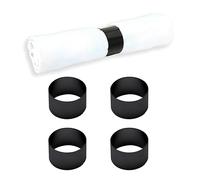 ECHTWERK Set de Ronds de Serviette en Acier Inoxydable, Design Circulaire, Porte-Serviettes, Boucles de Serviette, Universel, décoration de Table pour Mariage, Ø 4 cm, Black-Edition, 4 pièces