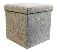 ECHTWERK Siège Cube, Storecube, Tabouret rembourré avec Espace de Rangement, Boîte de Rangement Pliable, Tabouret de Pied, Pliable, Fonction Table d'appoint, Gris, Environ 38 x 38 x 38 cm