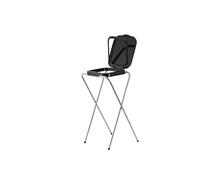 ECHTWERK Support pour sac poubelle avec couvercle - Porte-sac robuste pour sacs de 70 à 100 litres, avec anneau de fixation, cadre en acier et couvercle en plastique, 38 x 36 x 75 cm, noir