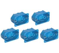 ECI ElectroFournisseurs Kit de 5 pièces Boîte à encastrer rectangulaire 503 3 M bleu - V71703 VIMAR pour murs en carton gypse