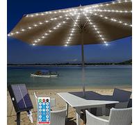 Éclairage à DEL pour parasol de terrasse, KINGCOO Éclairage solaire étanche à DEL 104 avec cordon pour parasol, lumières de poteau décoratives à 8 modes avec télécommande pour parasols de terrasse