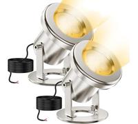 Éclairage de bassin 6W, 2700K, éclairage subaquatique en acier inoxydable SS316 avec câble de 4,5 mètres, lampes de bassin étanches IP68 pour bassin de jardin, cascade, fontaine, jeux d'eau, lumière b