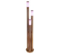 Eclairage de chemin extérieur en acier inoxydable lampe d'extérieur lampadaire jardin lumière aspect bois, acier inoxydable, télécommande dimmable, 3x LED RGB 8,5W 806Lm, DxH 28 x 170 cm