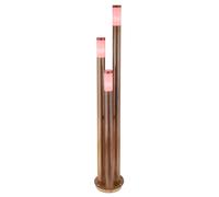 Éclairage de chemin extérieur en acier inoxydable lampe d'extérieur lampadaire jardin lumière aspect bois, acier inoxydable, contrôle d'application, 3x Smart RGB LED 10W 806Lm, DxH 28 x 170 cm