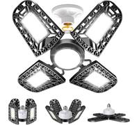 Éclairage de Garage à LED 200W Lampe d'atelier 216LED 16800 LM 6000K Plafonnier déformable avec,Lampe d'atelier Design IP64 Adaptée Aux Parkings,120 Degrés Réglables,E26 E27 Entrepôts,Couloirs
